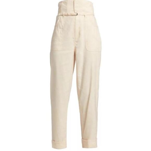 NWT Derek Lam 10 Crosby Linen Blend Bex Utility Pants Size 2 - Picture 4 of 9